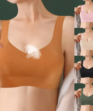 Ultra Thin Ice Silk Cool Seamless Semi Fixed Cup Bra